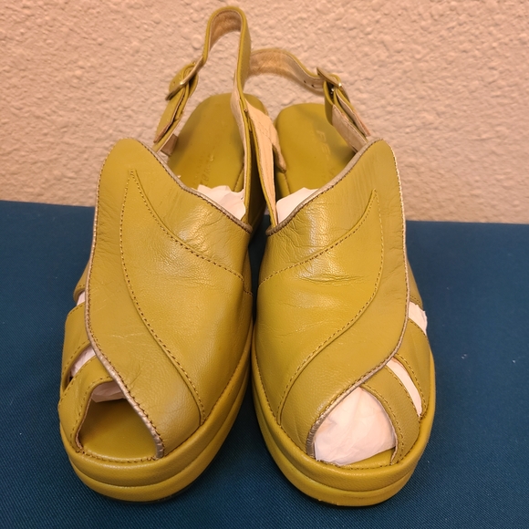 Re-mix Vintage Shoes L'amour Avocado Reproduction 30s Vintage Wedges Size 6 - Picture 3 of 5